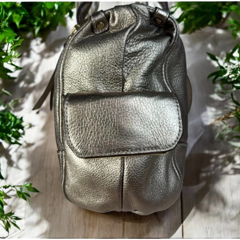 B. Makowsky Pebbled Leather Bronze Shoulder Bag - Picture 5 of 14